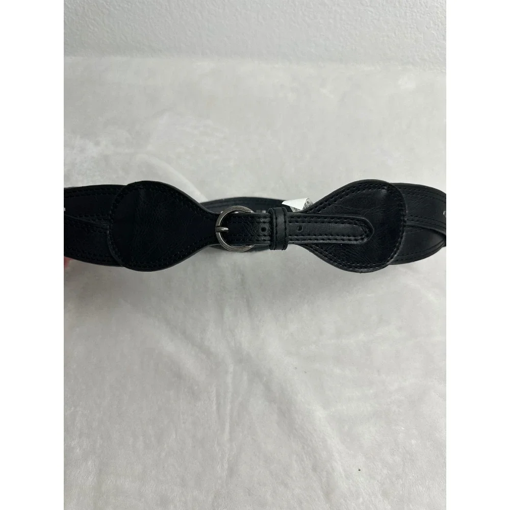 Steven by Steve Madden Belt Womens S/M Black Studded Cutout Waist